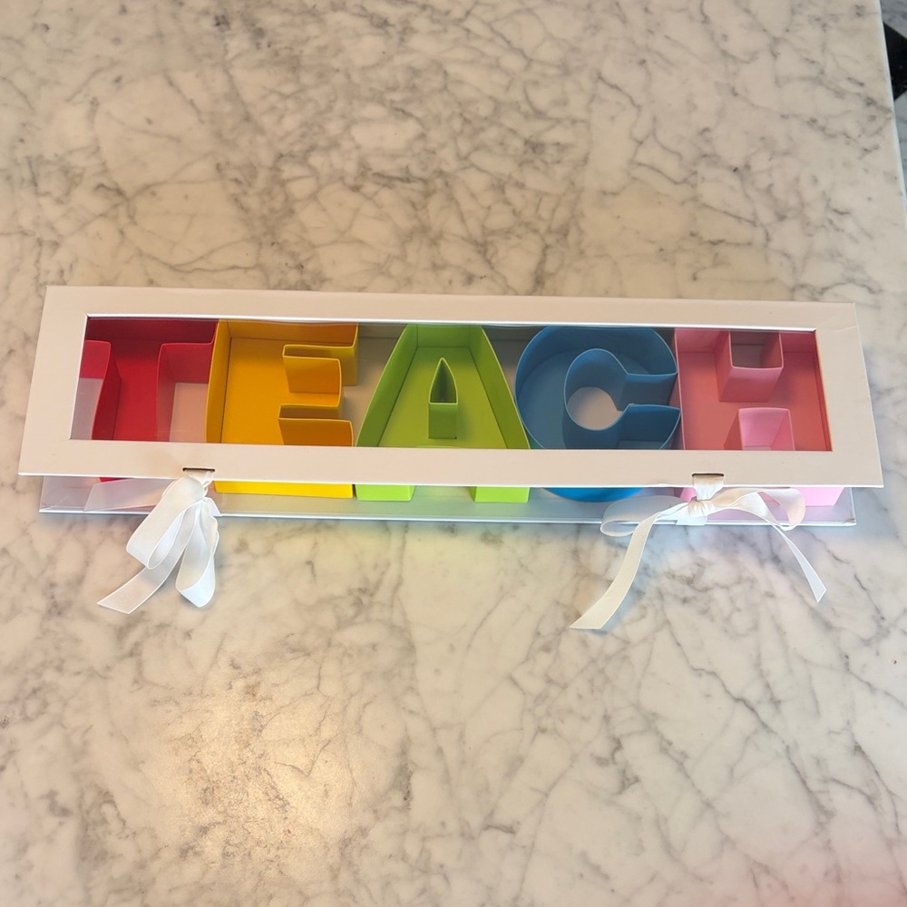 Rainbow 'TEACH' Letter Colorful Trays  for Treats/supplies Teacher Appreciation